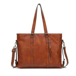 Elegant Tan Leather Women's Shoulder Bag